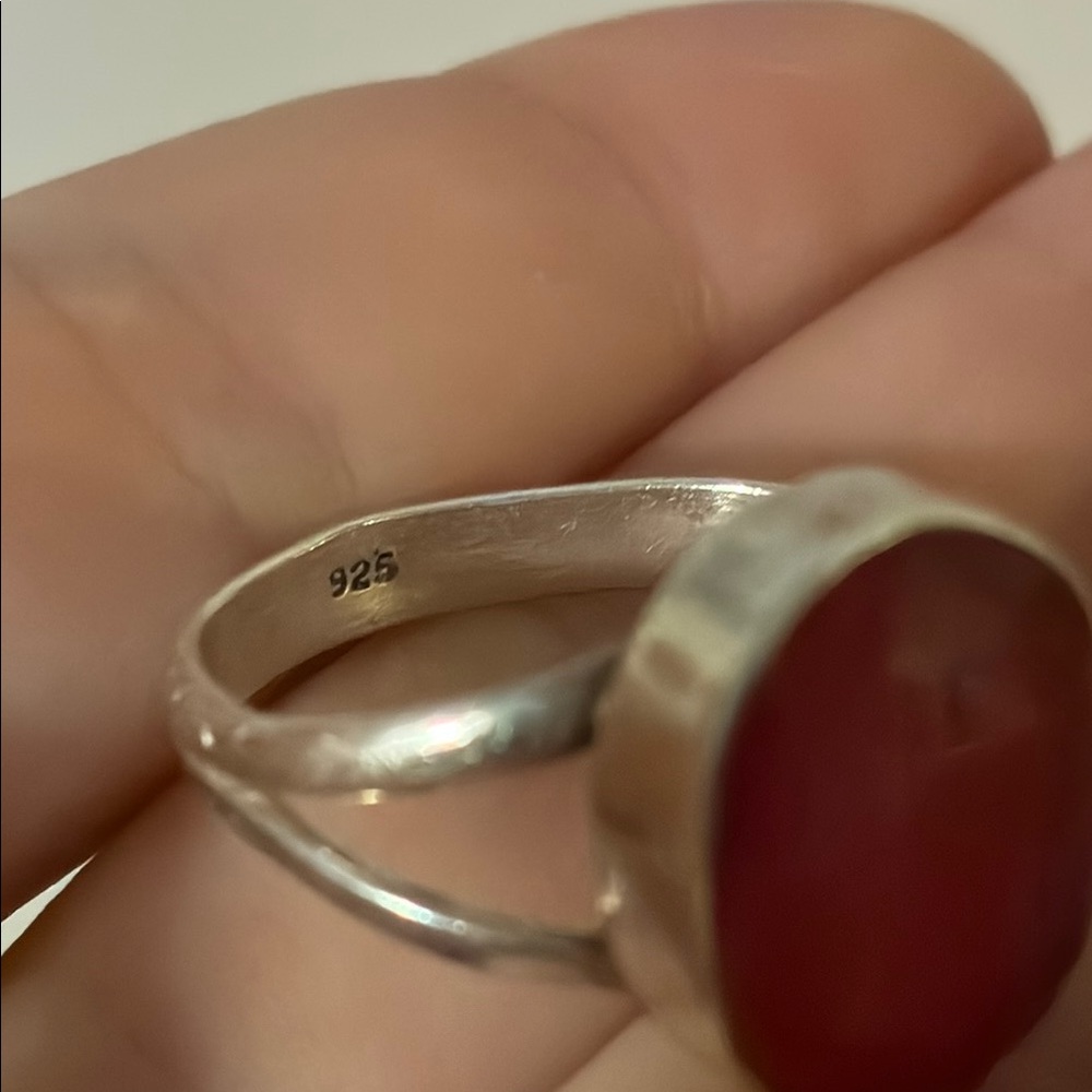 Natural Red Ruby Sterling Silver 925 Ring - image 4
